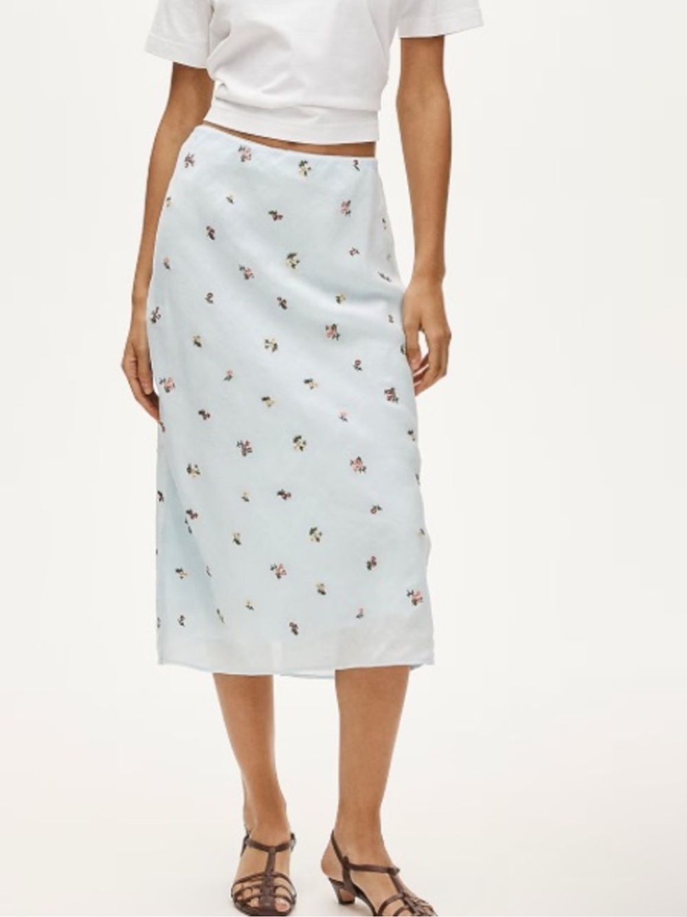 NWT J Crew Midi Slip Skirt in Embroidered Ramie